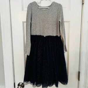 Tucker + Tate Heather Gray and Sparkling Navy Tulle Dress